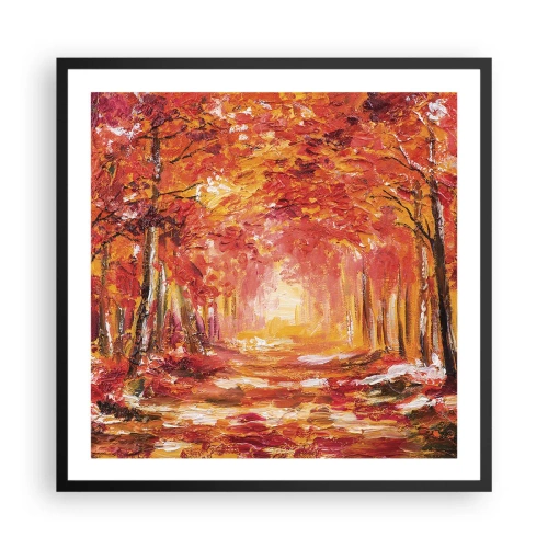 Plakat w czarnej ramie - Miedziany las - 60x60 cm