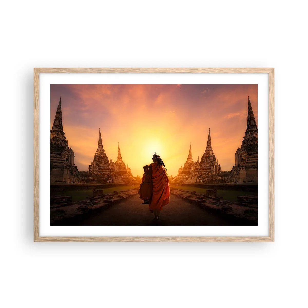 Plakat w ramie jasny dąb - W spokoju przez wieczność - 70x50 cm