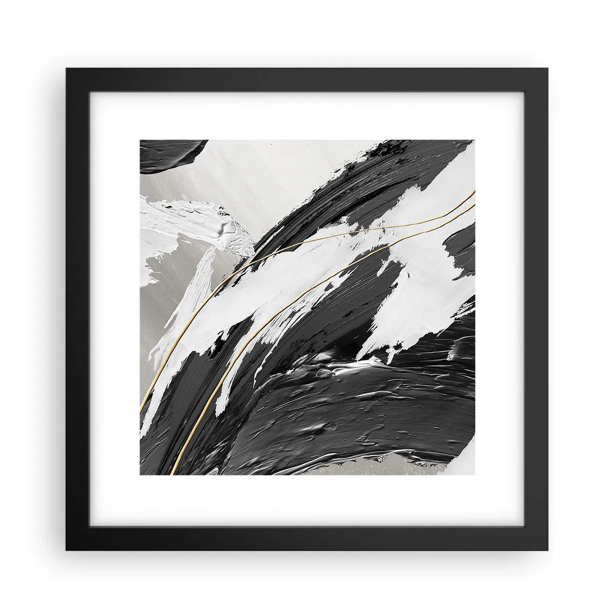 Plakat w czarnej ramie - Abstrakcja z rozmachem - 30x30 cm