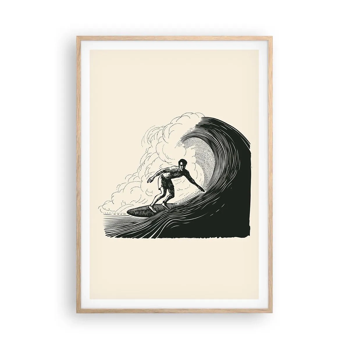 Plakat w ramie jasny dąb - Król fali - 70x100 cm