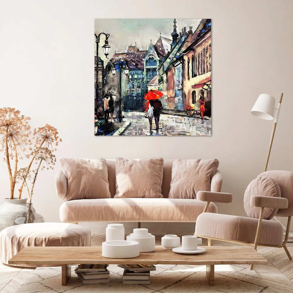 Obraz na płótnie - Deszcz dla dwojga - 60x60 cm