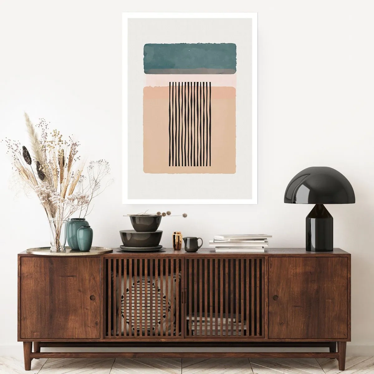 Plakat - Abstrakcyjne figury geometryczne w subtelnych barwach - 50x70cm - Wszystko w porządku - Nowoczesna dekoracja ścienna do salonu, kuchni i sypialni ARTTOR