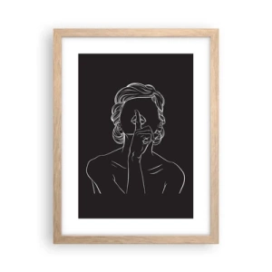 Plakat w ramie jasny dąb - Piękno rozkwita w ciszy - 30x40 cm