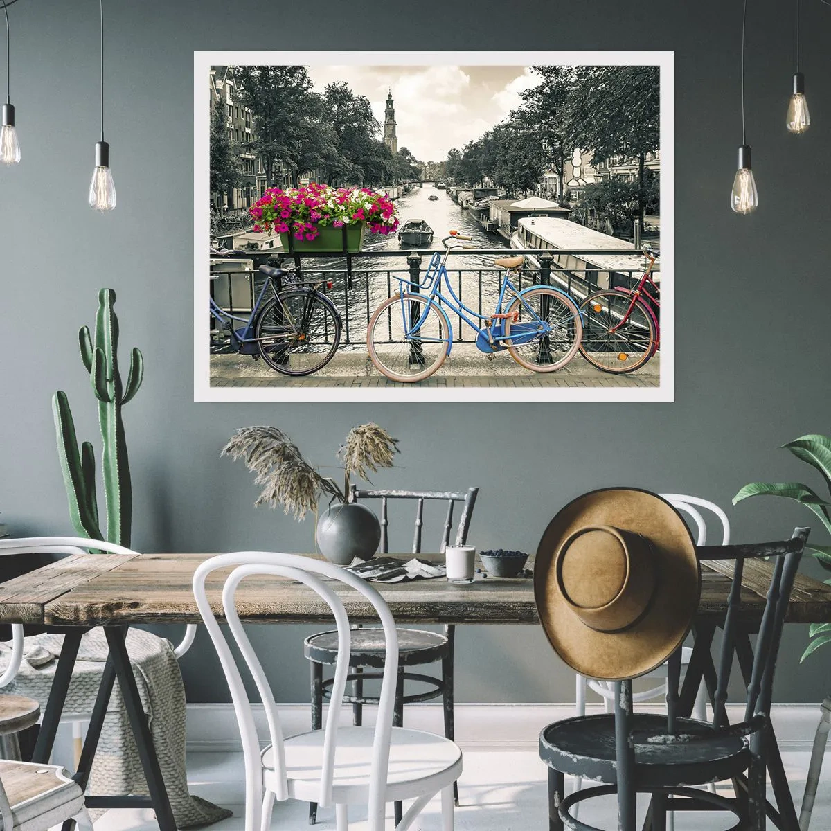 Plakat - Kolory amsterdamskiej ulicy - 91x61 cm