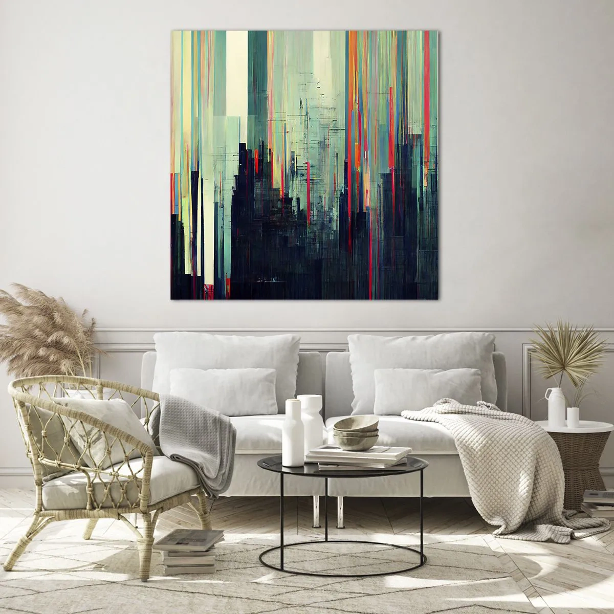 Obraz na szkle - Futurystyczne miasto - 60x60 cm