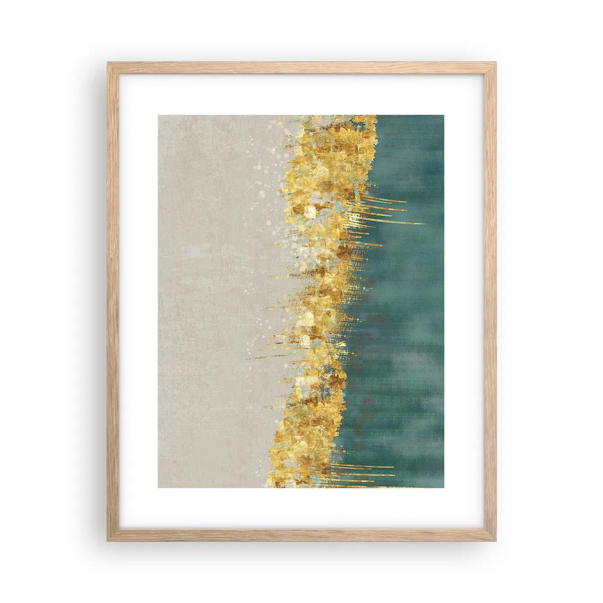 Plakat w ramie jasny dąb - Złota granica - 40x50 cm