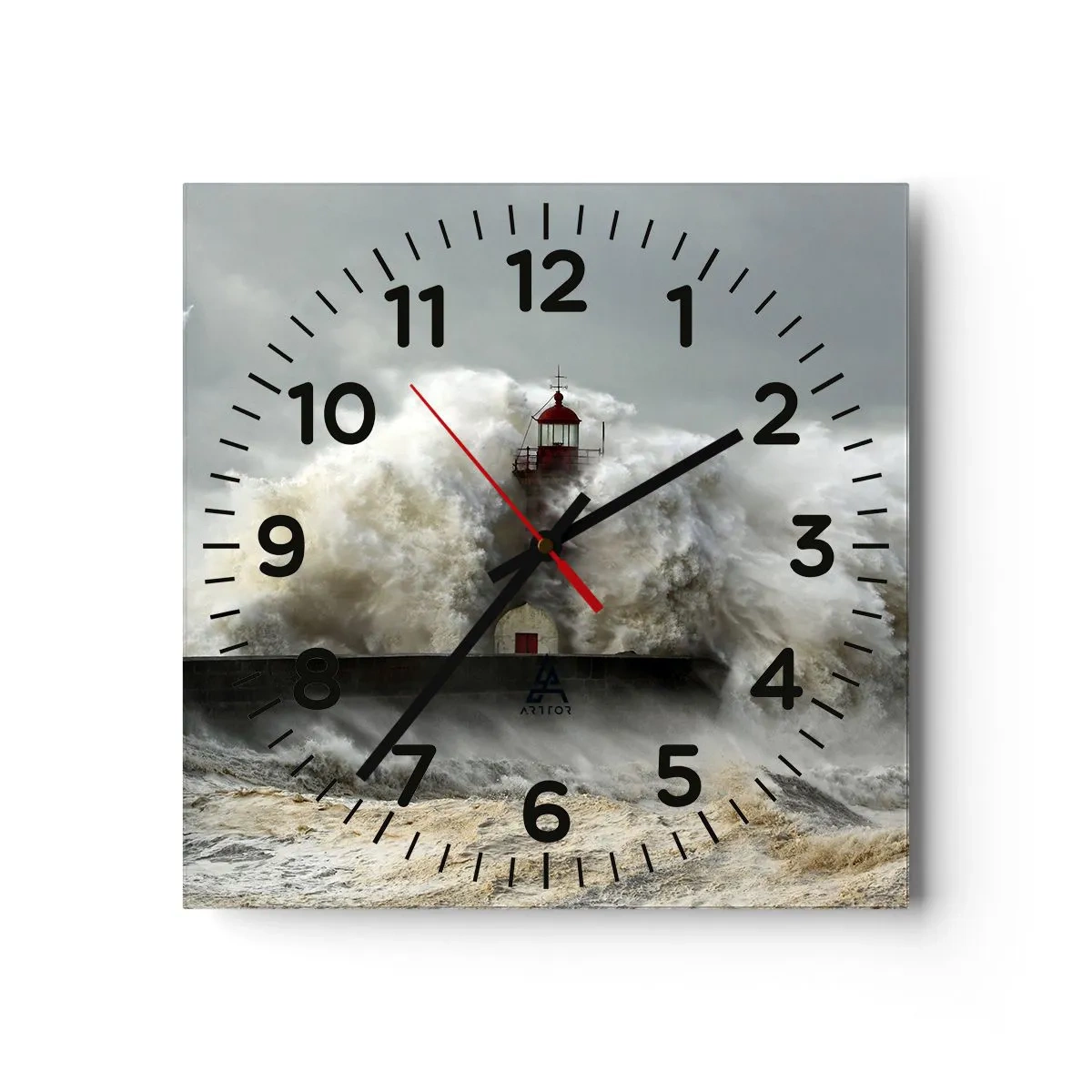 Zegar ścienny - Gniew oceanu - 30x30 cm