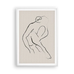 Plakat w białej ramie - Szkic intymny - 70x100 cm