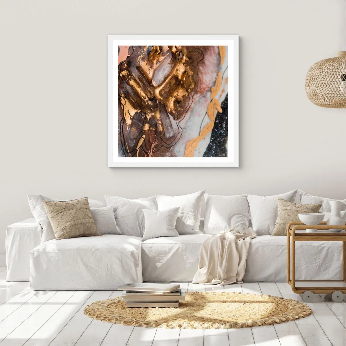 Plakat w białej ramie - Żywioł ziemi - 40x40 cm