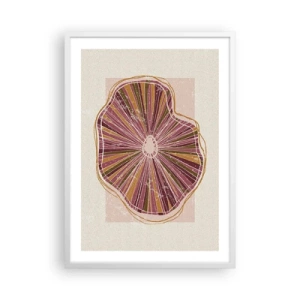 Plakat w białej ramie - Abstrakcja promienista - 50x70 cm