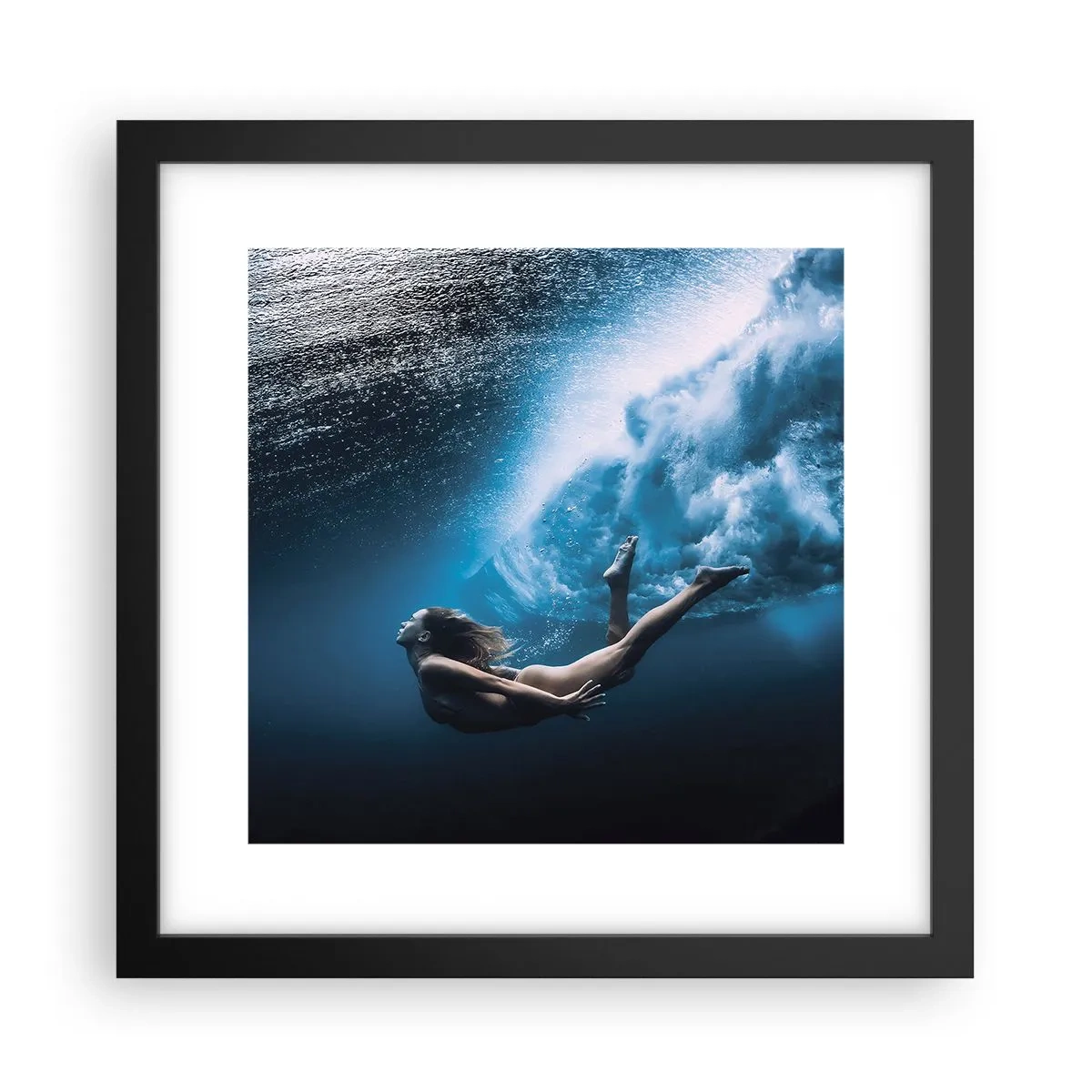 Plakat w czarnej ramie - Współczesna syrena - 30x30 cm