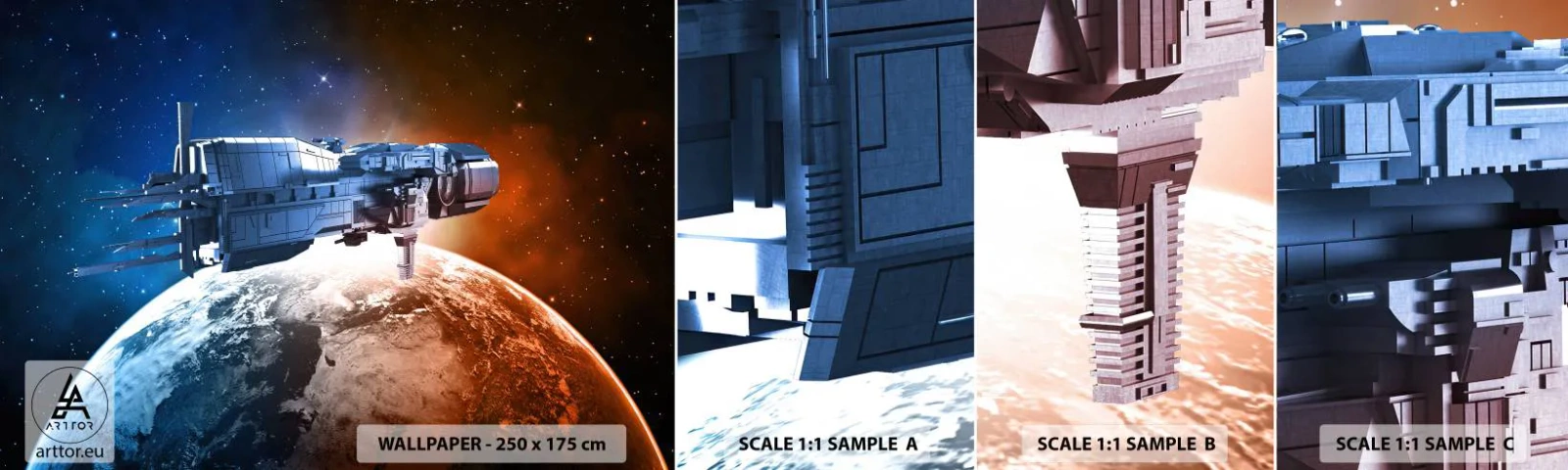 Fototapeta Próbka Samoprzylepna Deluxe Sticker - Uważny obserwator - Kosmos, Statek Kosmiczny, Wahadłowiec - 100x30 cm