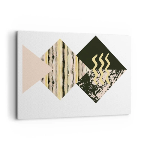 Obraz na płótnie - Geometryczne kształty z abstrakcyjnymi wzorami - 100x70cm - Nie takie proste - Nowoczesna dekoracja ścienna do salonu, kuchni i sypialni ARTTOR