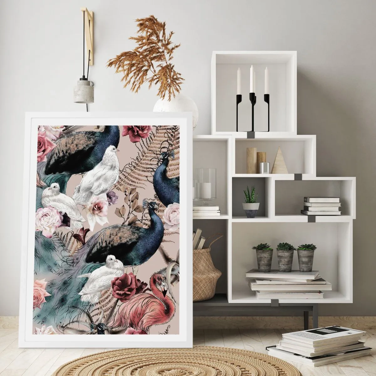 Plakat w białej ramie - W pałacowym ogrodzie - 70x100 cm
