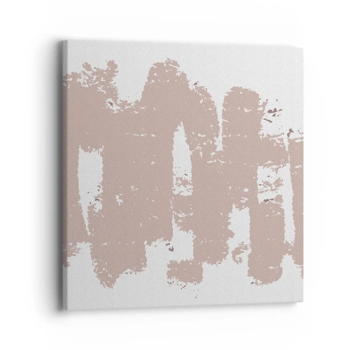 Obraz na płótnie - Abstrakcja w łagodnym różu - 40x40 cm