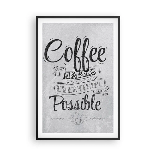 Plakat w czarnej ramie - Jak tu nie kochać kawy - 61x91 cm