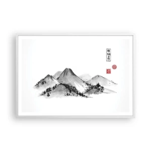 Plakat w białej ramie - Za dalą dal - 100x70 cm