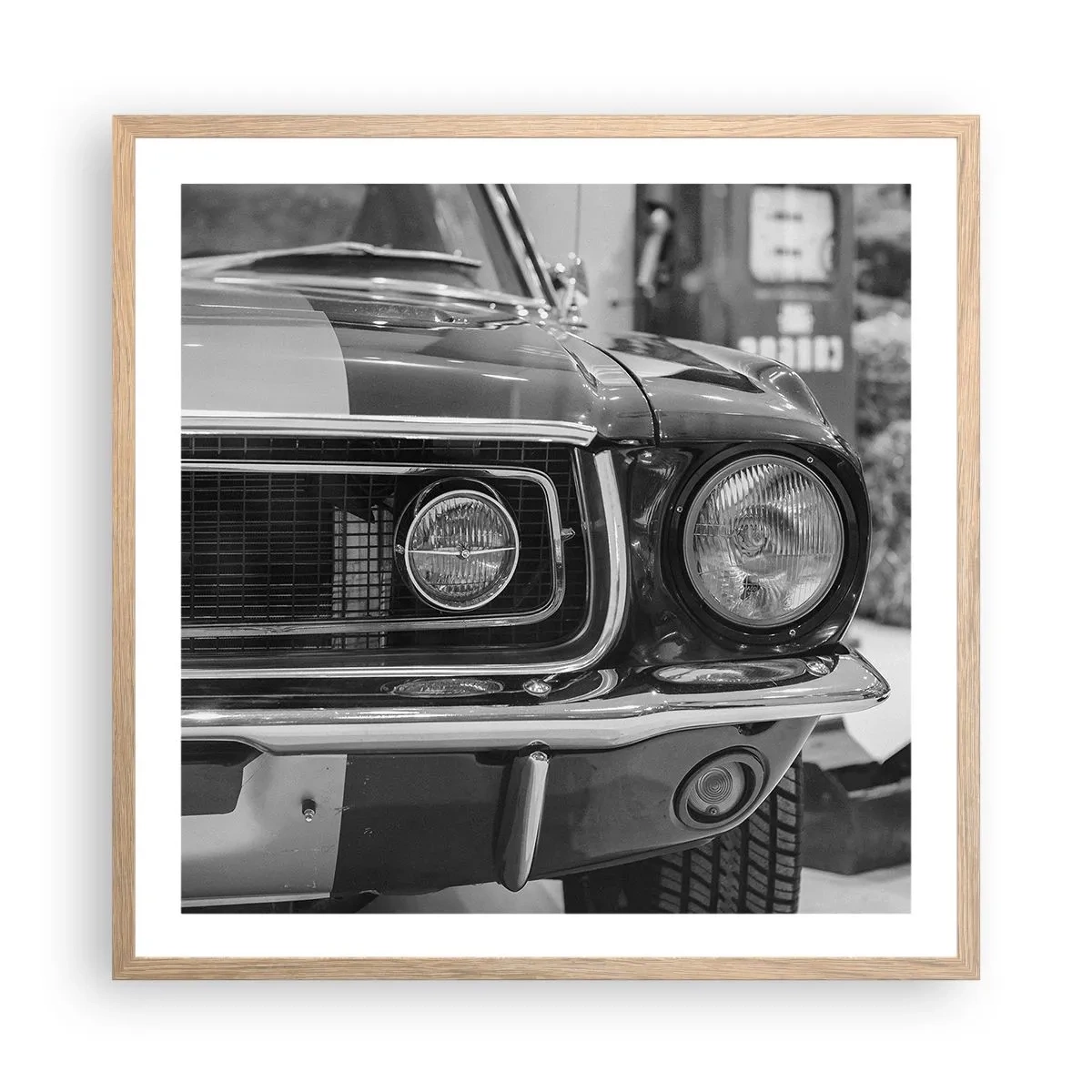 Plakat w ramie jasny dąb - Ostra jazda - 60x60 cm