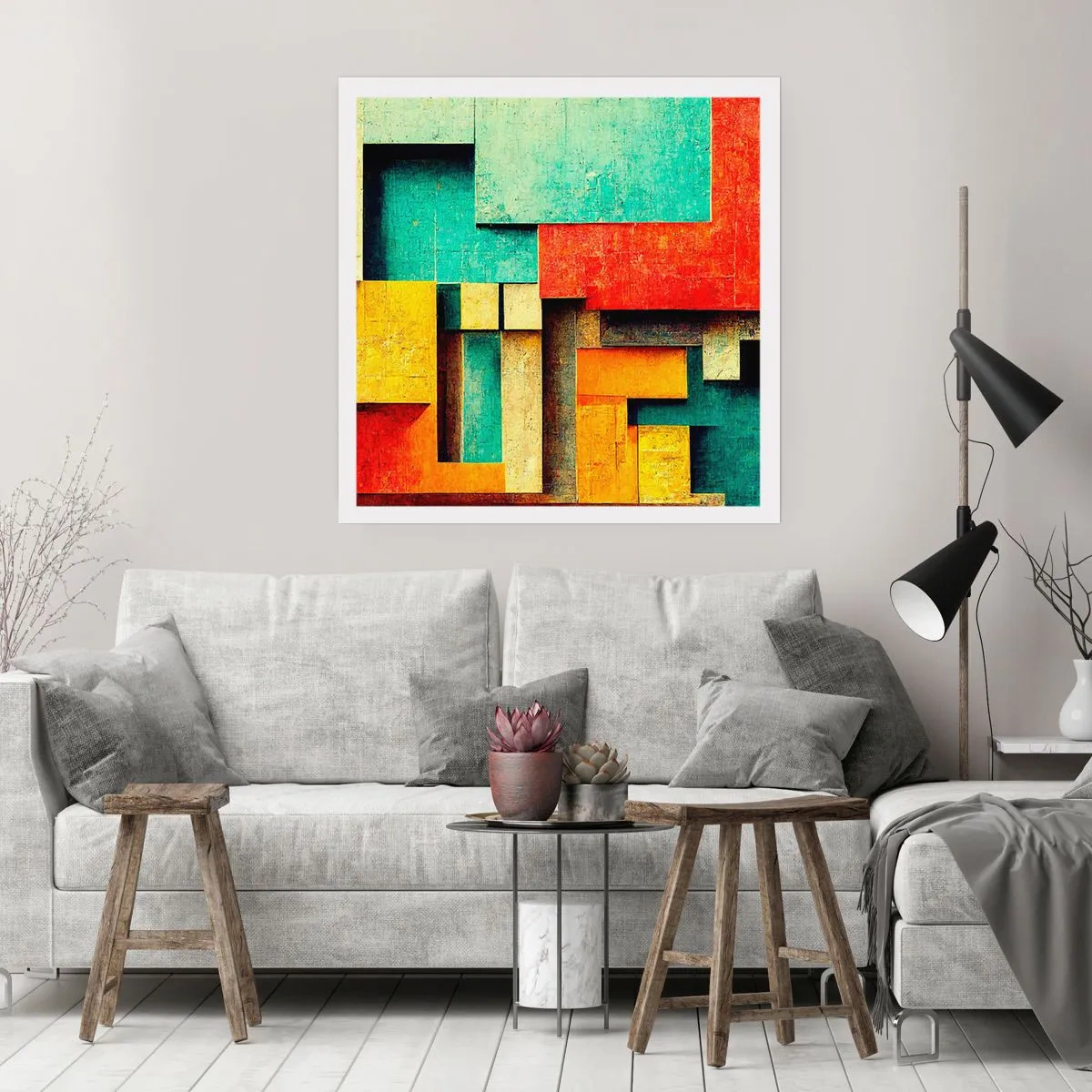 Plakat - Festiwal kątów prostych - 40x40 cm