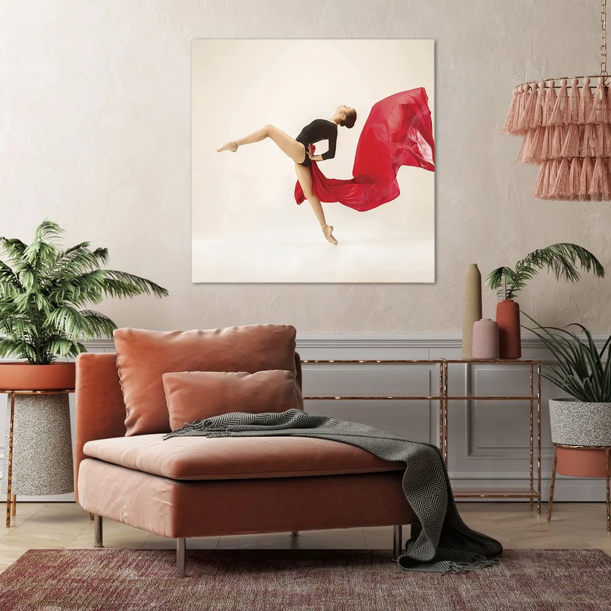 Obraz na płótnie - Czerwone i czarne - 60x60 cm