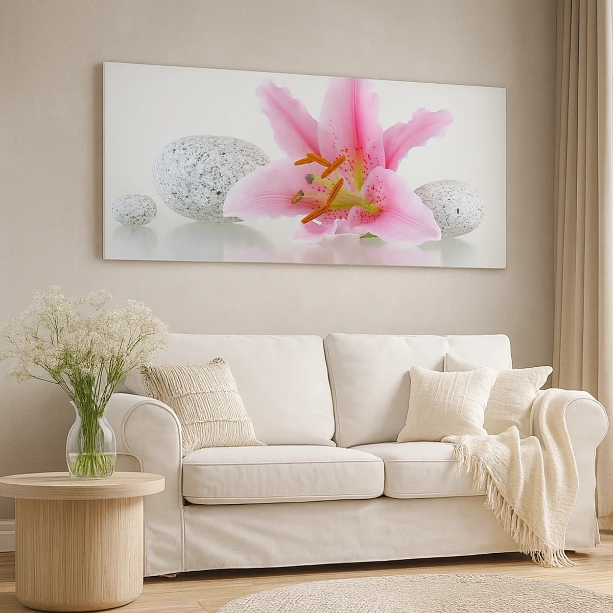 Obraz na płótnie - Studium w różu, szarości i bieli - 30x30 cm