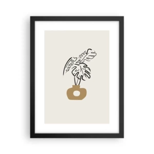Plakat w czarnej ramie - Monstera – ozdoba domu - 30x40 cm