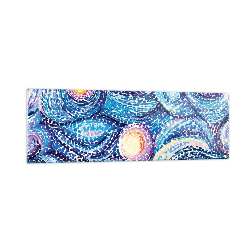 Obraz na szkle - Artystyczna interpretacja gwiaździstego nieba w stylu van Gogha - 160x50cm - Z obrazu van Gogha - Nowoczesna dekoracja ścienna do salonu i sypialni ARTTOR