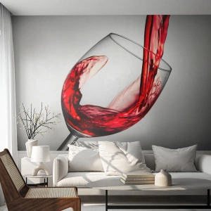 Fototapeta Premium Sand - Barwa - ruch - dźwięk - Kieliszek Do Wina, Czerwone Wino, Gastronomia - 350x256 cm