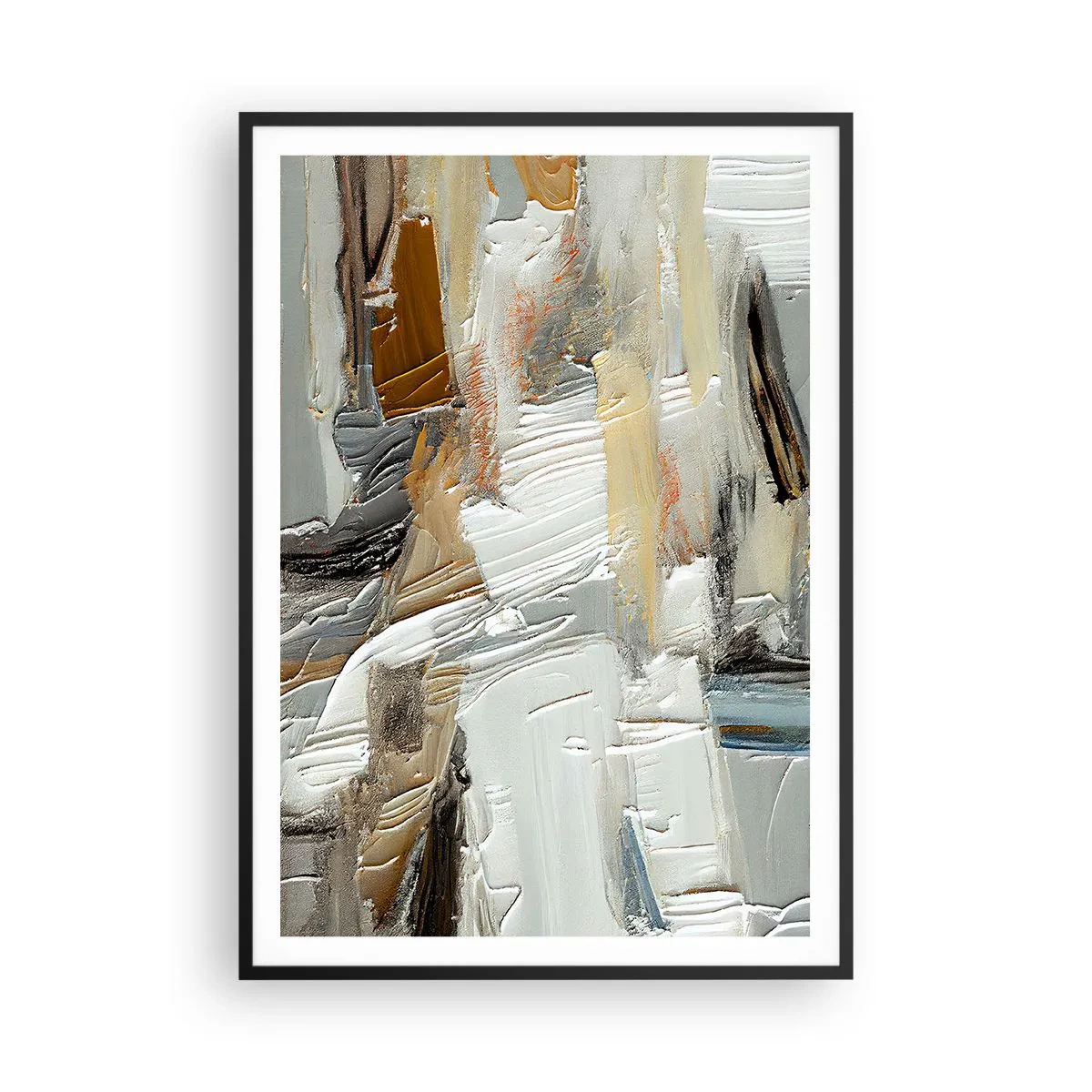 Plakat w czarnej ramie - Barwne nawarstwienia - 70x100 cm