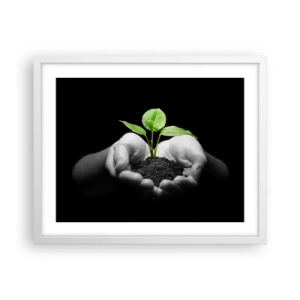 Plakat w białej ramie - Kocham naturę, chronię ją - 50x40 cm