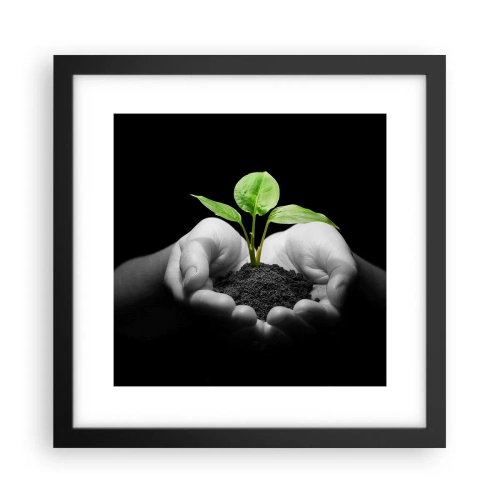 Plakat w czarnej ramie - Kocham naturę, chronię ją - 30x30 cm