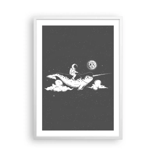 Plakat w białej ramie - Kosmiczny jeździec - 50x70 cm