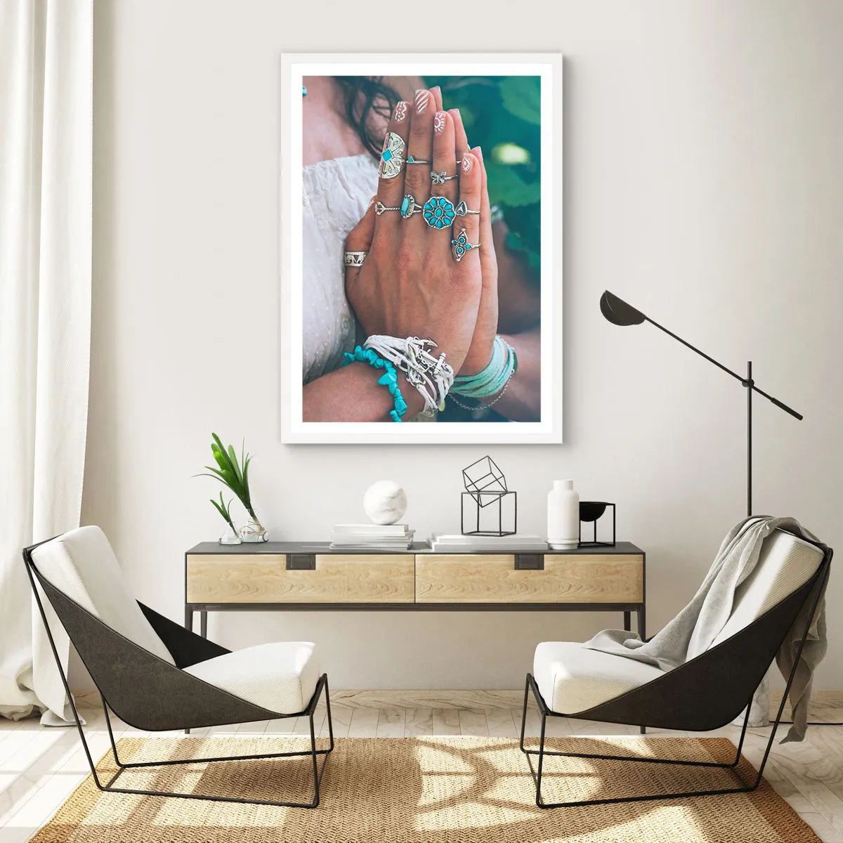 Plakat w białej ramie - Witaj w centrum bytu - 50x70 cm