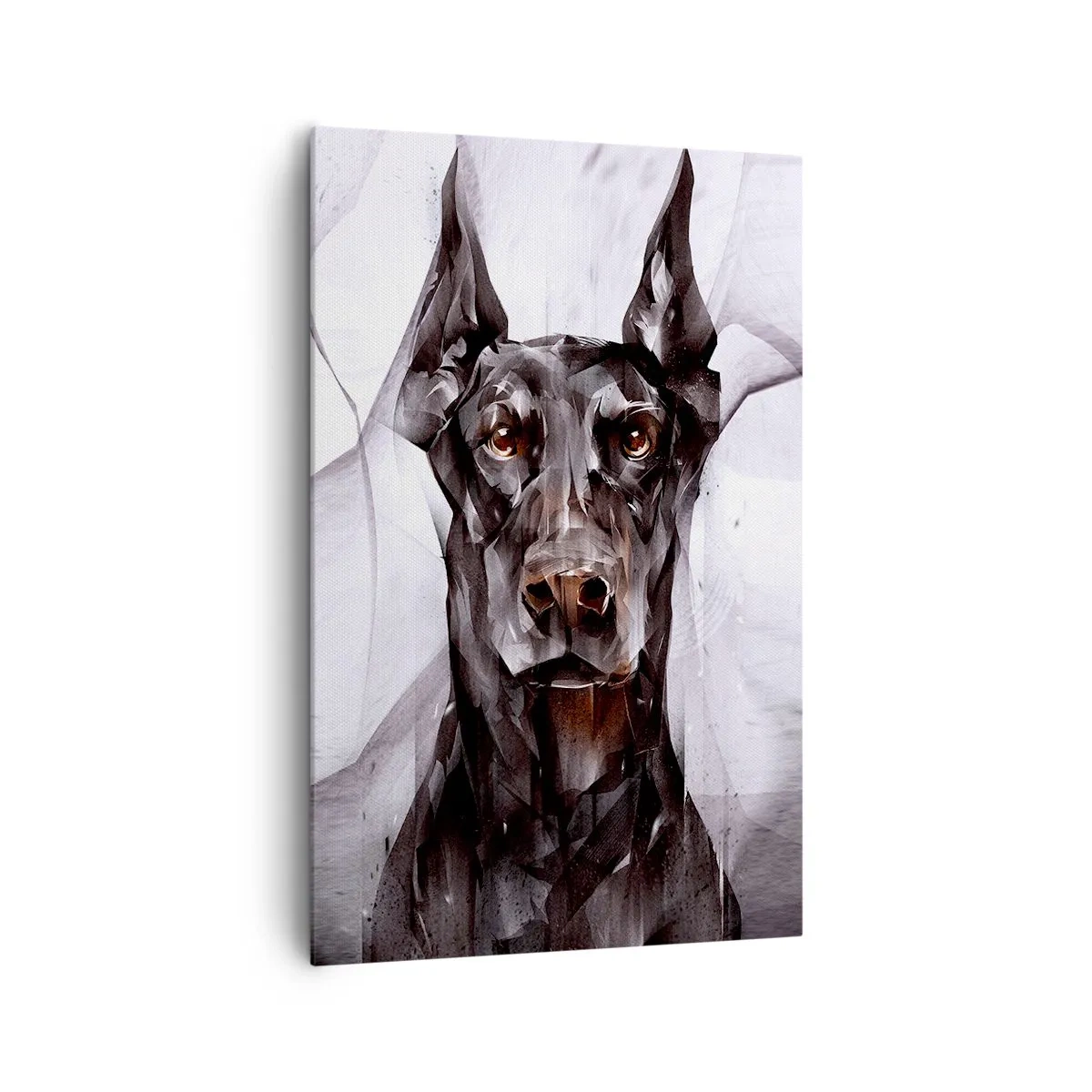 Obraz na płótnie - Abstrakcyjny portret psa w artystycznym ujęciu - 80x120cm - Szlachetnie urodzony - Nowoczesna dekoracja ścienna do salonu i sypialni ARTTOR