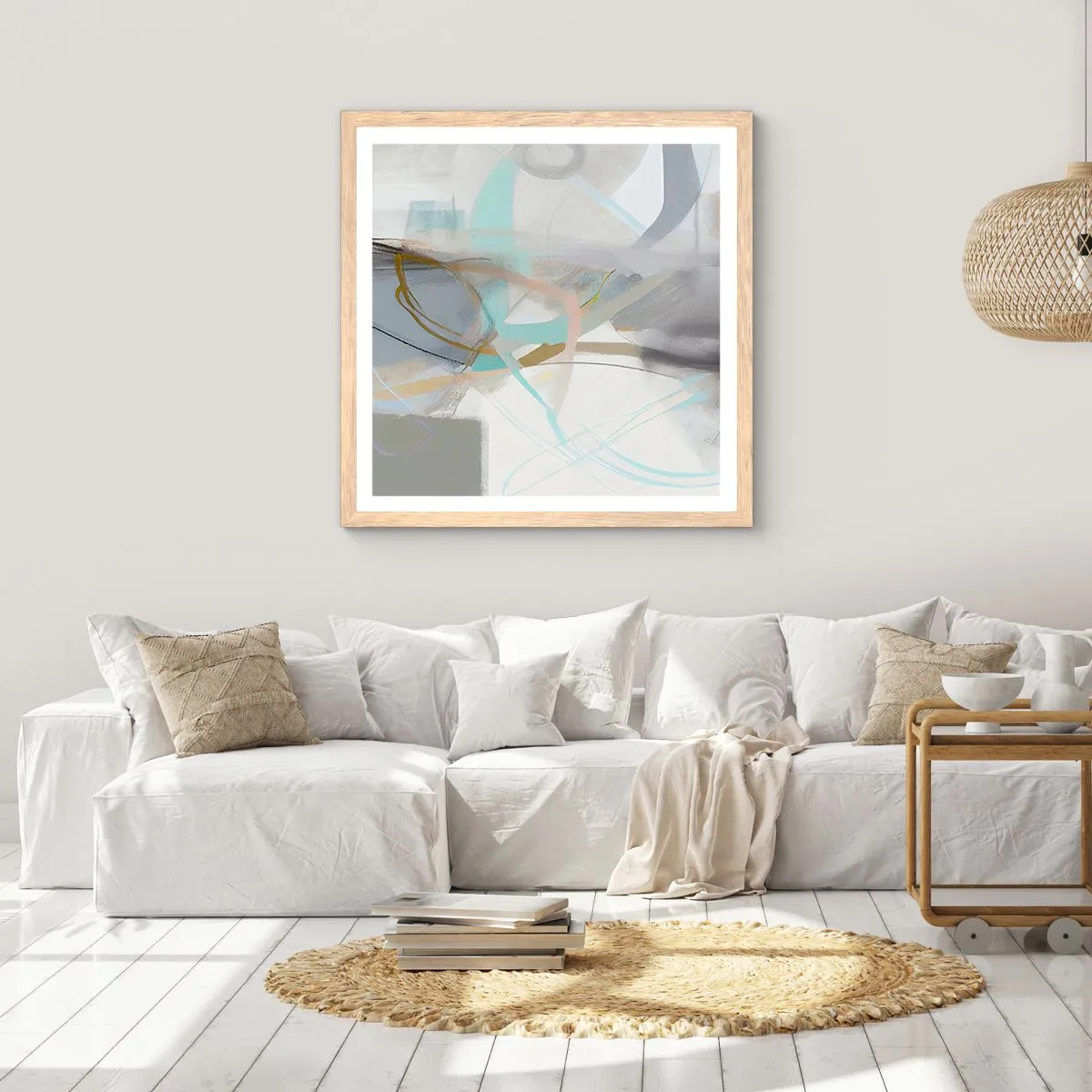 Plakat w ramie jasny dąb - Abstrakcja zamglona - 50x50 cm