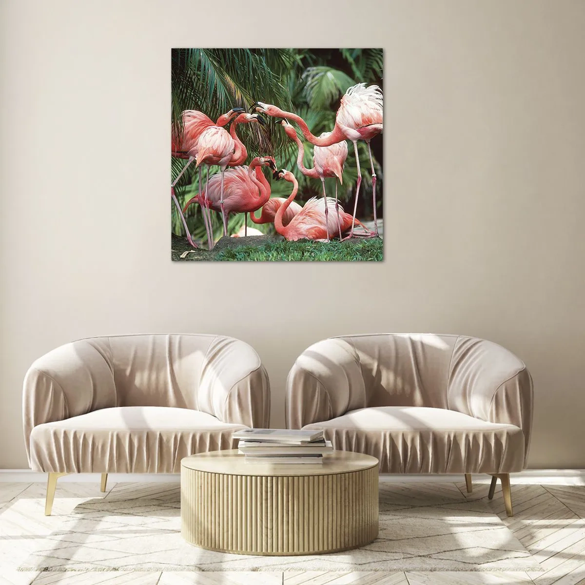 Obraz na szkle - Popołudniowe ploteczki - 70x70 cm