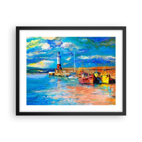Plakat w czarnej ramie - Popołudnie w tęczowej zatoce - 50x40 cm