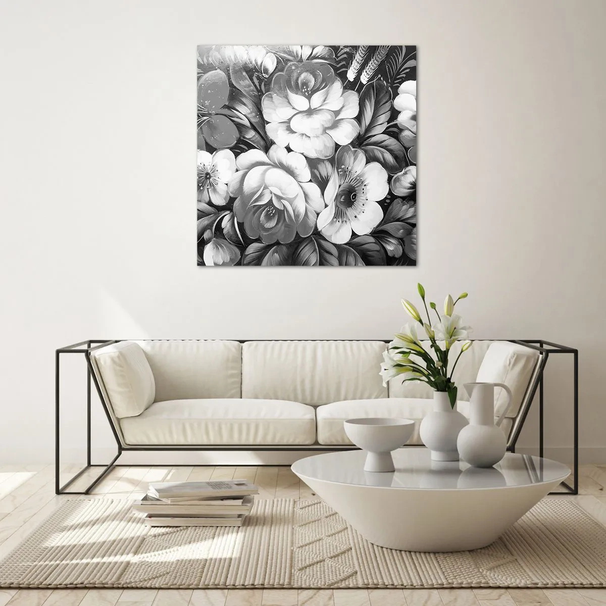 Obraz na szkle - Piękne nawet w szarości - 60x60 cm