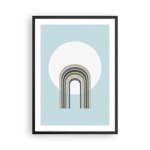 Plakat w czarnej ramie - Minimalistyczny łuk z pastelowymi odcieniami na tle okręgu - 50x70cm - Nieodparte przyciąganie - Nowoczesna dekoracja ścienna do salonu i sypialni ARTTOR