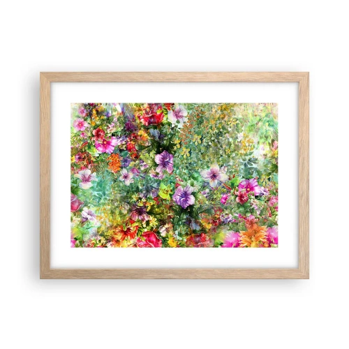 Plakat w ramie jasny dąb - W kwiaty na zatracenie - 40x30 cm