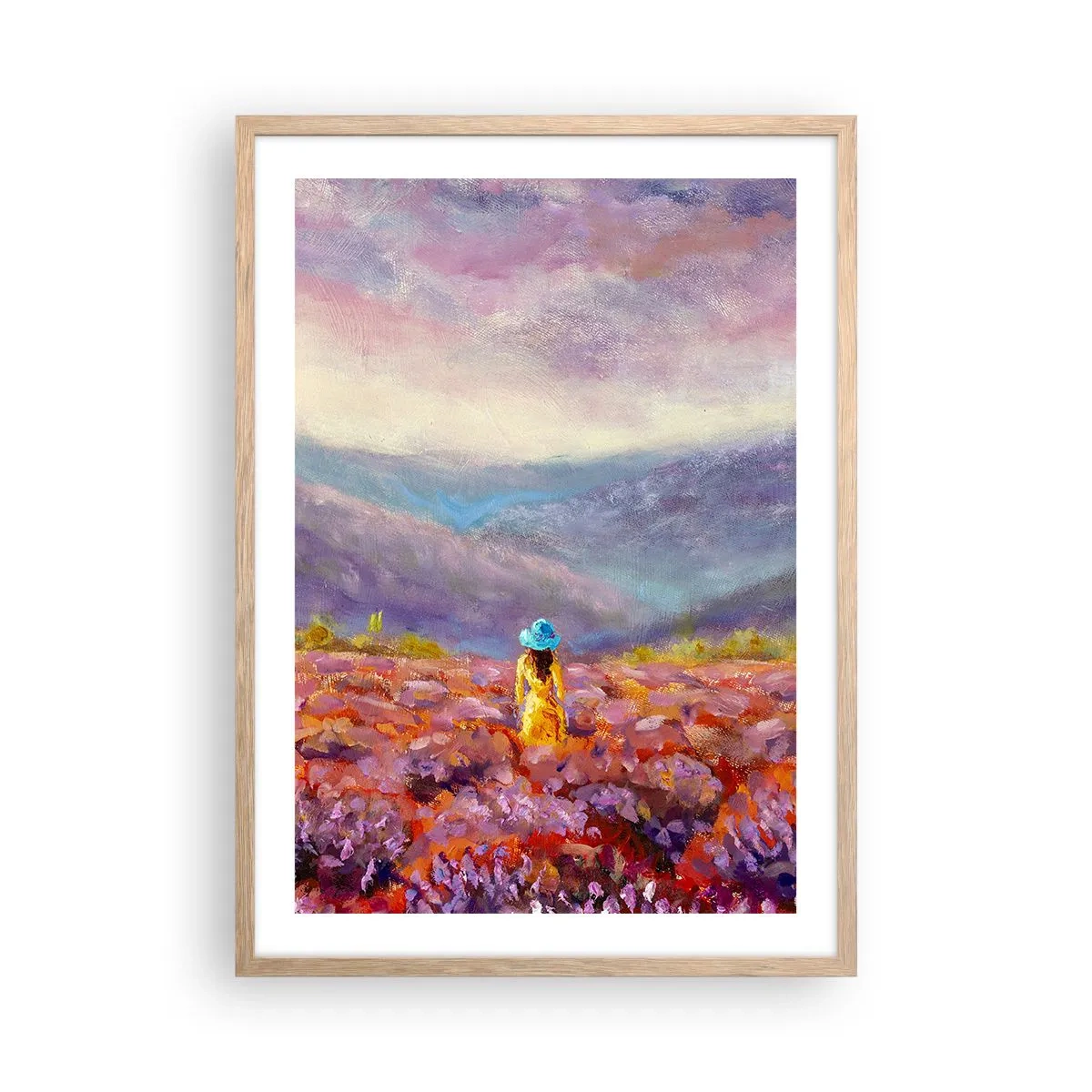 Plakat w ramie jasny dąb - W lawendowym świecie - 50x70 cm