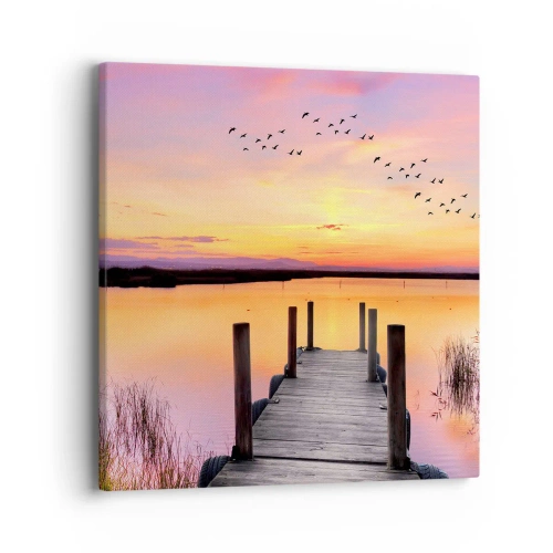 Obraz na płótnie - Fiołkowy cichy świt - 40x40 cm