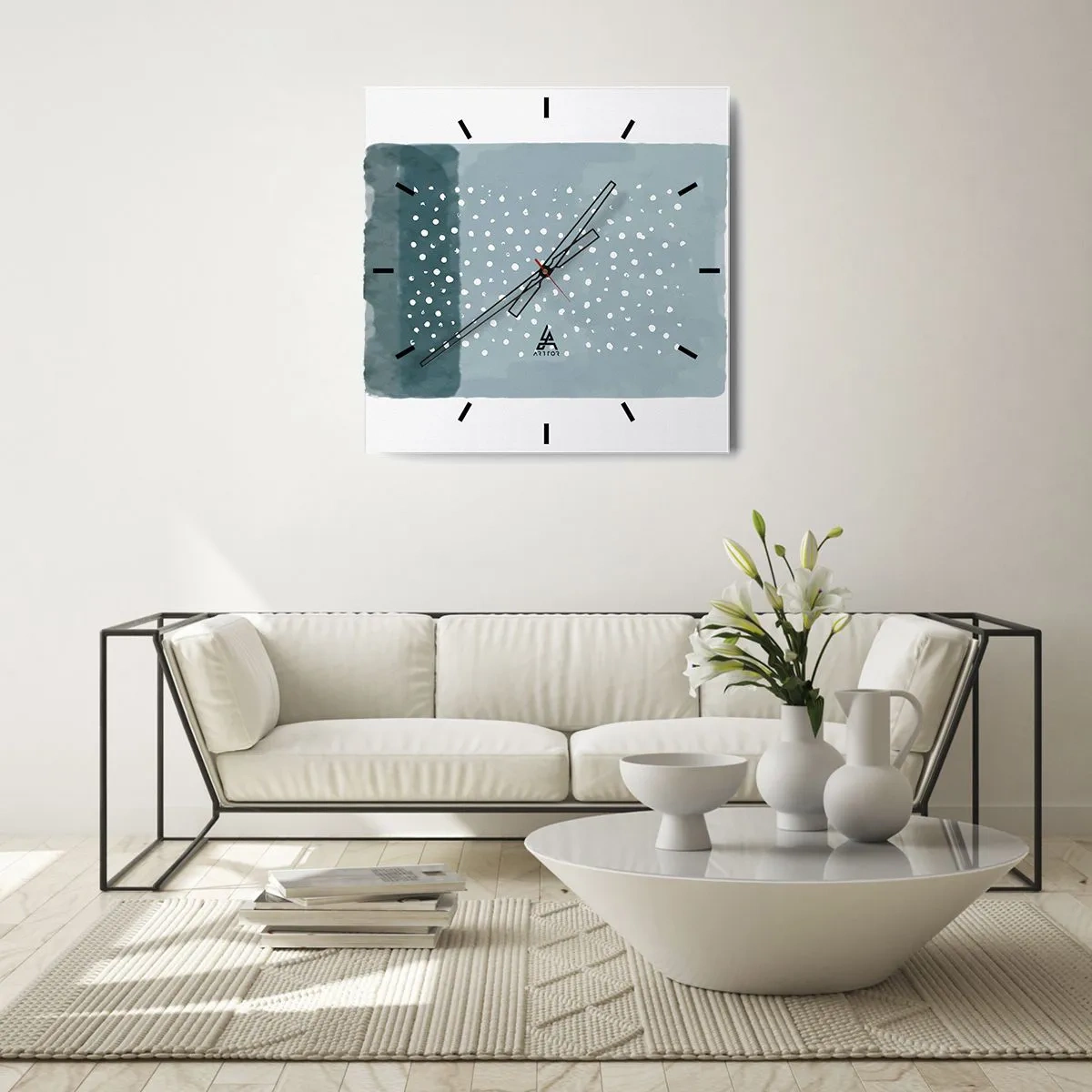 Zegar ścienny - Wyrosłe na błękicie - 40x40 cm