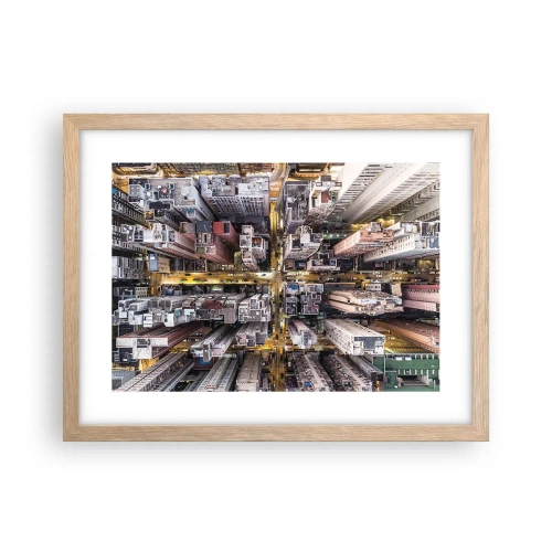 Plakat w ramie jasny dąb - Pozdrowienia z Hongkongu - 40x30 cm