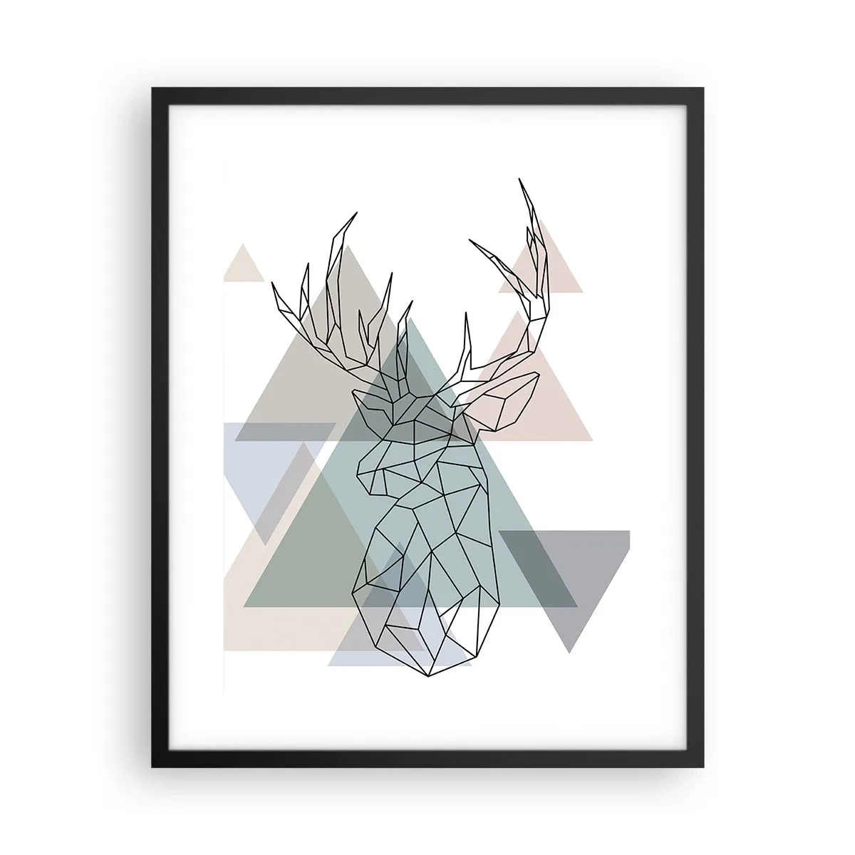 Plakat w czarnej ramie - W geometrycznym lesie - 40x50 cm