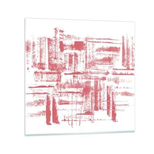 Obraz na szkle - Czerwone miasto - 60x60 cm