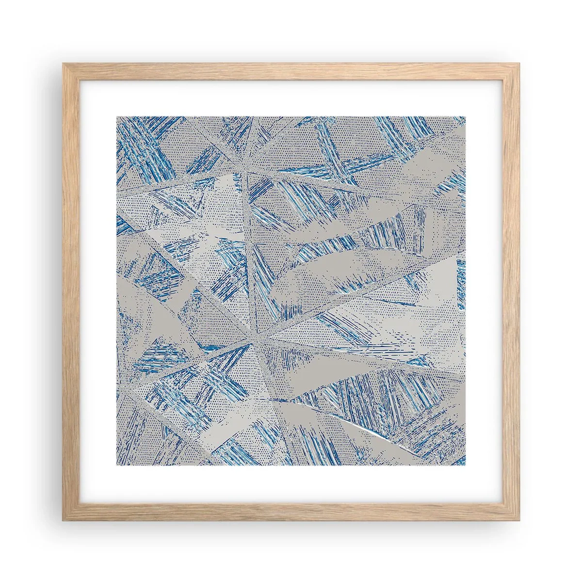 Plakat w ramie jasny dąb - W szaroniebieskim labiryncie - 40x40 cm