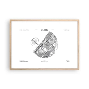 Plakat w ramie jasny dąb - Anatomia Dubaju - 70x50 cm