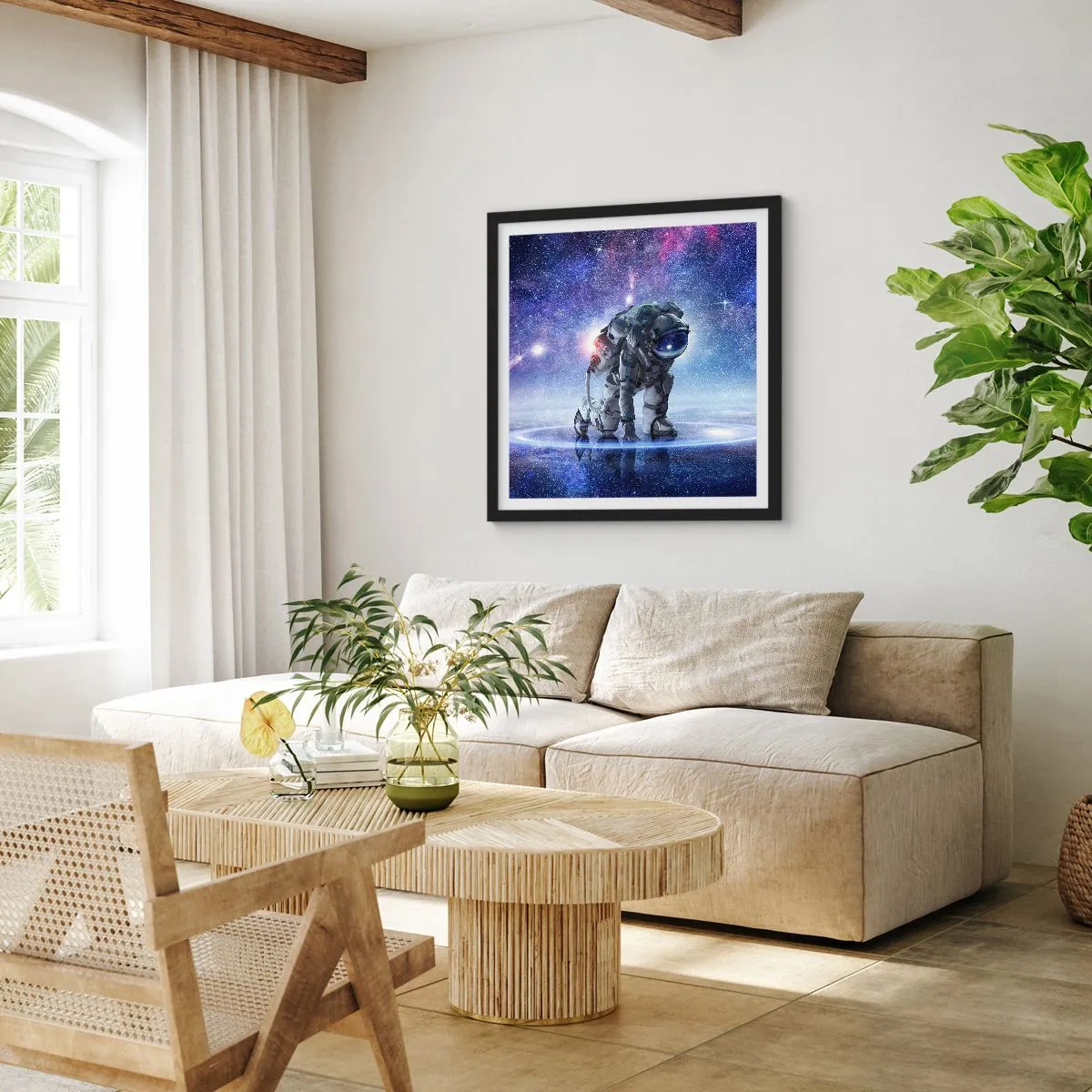 Plakat w czarnej ramie - Niebo gwiaździste nade mną - 40x40 cm