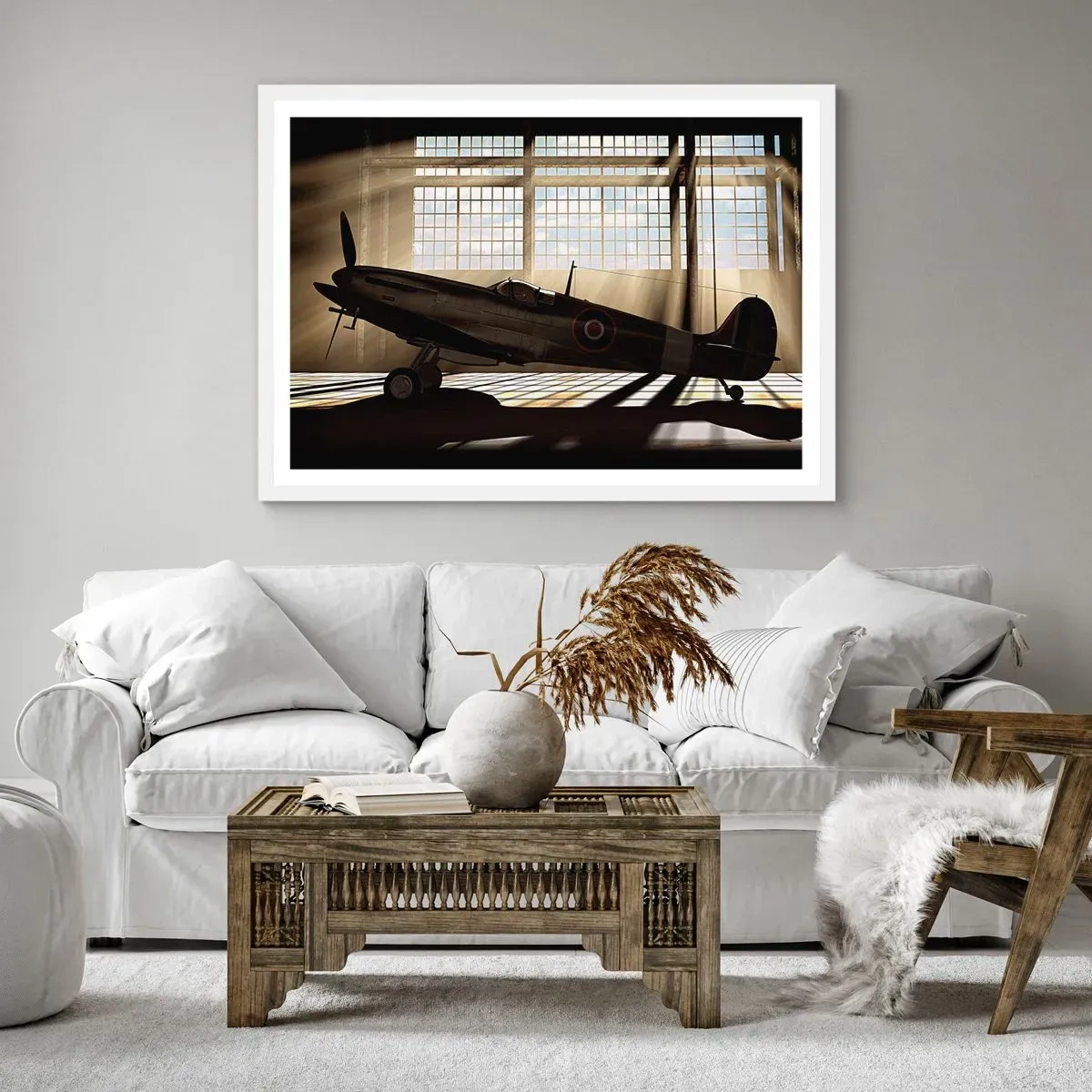 Plakat w białej ramie - Odpoczynek wojownika - 40x30 cm